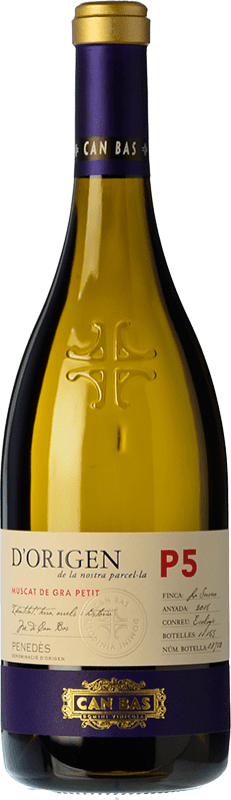 15,95 € Envío gratis | Vino blanco Can Bas d'Origen P5 Muscat Crianza D.O. Penedès Cataluña España Moscatel Grano Menudo Botella 75 cl
