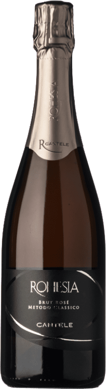 24,95 € 免费送货 | 玫瑰气泡酒 Cantele Metodo Classico Rhoesia Rosé 香槟 I.G.T. Puglia 普利亚大区 意大利 Negroamaro 瓶子 75 cl