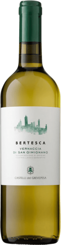 12,95 € Envio grátis | Vinho branco Castelli del Grevepesa Bertesca D.O.C.G. Vernaccia di San Gimignano Tuscany Itália Vernaccia Garrafa 75 cl