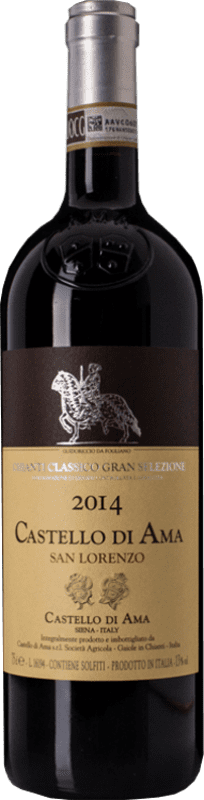 54,95 € Бесплатная доставка | Красное вино Castello di Ama Gran Selezion San Lorenzo D.O.C.G. Chianti Classico Тоскана Италия Merlot, Sangiovese бутылка 75 cl