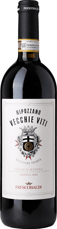 33,95 € Kostenloser Versand | Rotwein Marchesi de' Frescobaldi Castello Nipozzano Rufina VV Vigne Vecchie — Alte Reben Reserve — Gereift D.O.C.G. Chianti Toskana Italien Malvasia, Sangiovese, Colorino, Canaiolo 75 cl