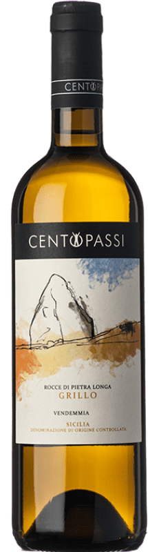 17,95 € Envio grátis | Vinho branco Centopassi Rocce di Pietra Longa D.O.C. Sicilia Sicília Itália Grillo Garrafa 75 cl