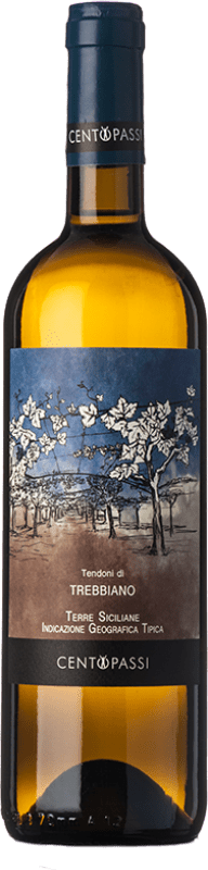 19,95 € Spedizione Gratuita | Vino bianco Centopassi Tendoni I.G.T. Terre Siciliane Sicilia Italia Trebbiano Bottiglia 75 cl