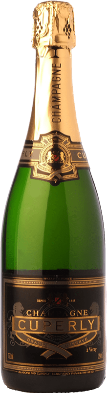 29,95 € Бесплатная доставка | Белое игристое Cuperly брют Гранд Резерв A.O.C. Champagne шампанское Франция Pinot Black, Chardonnay бутылка 75 cl