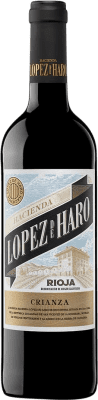 16,95 € 免费送货 | 红酒 Hacienda López de Haro 岁 D.O.Ca. Rioja 拉里奥哈 西班牙 Tempranillo, Graciano, Grenache Tintorera 瓶子 Magnum 1,5 L