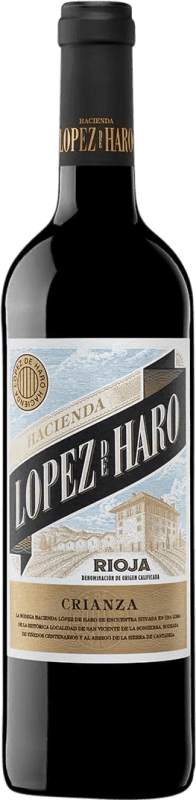 29,95 € 免费送货 | 红酒 Hacienda López de Haro 岁 D.O.Ca. Rioja 拉里奥哈 西班牙 Tempranillo, Graciano, Grenache Tintorera 瓶子 Magnum 1,5 L