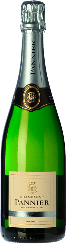 36,95 € Kostenloser Versand | Weißer Sekt Pannier Extra Brut A.O.C. Champagne Champagner Frankreich Spätburgunder, Chardonnay, Pinot Meunier Flasche 75 cl