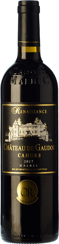 12,95 € Envío gratis | Vino tinto Château de Gaudou Renaissance Crianza A.O.C. Cahors Piemonte Francia Malbec Botella 75 cl