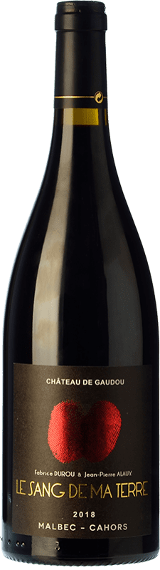 16,95 € 免费送货 | 红酒 Château de Gaudou Le Sang de Ma Terre 岁 A.O.C. Cahors 皮埃蒙特 法国 Malbec 瓶子 75 cl