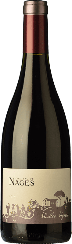 15,95 € Free Shipping | Red wine Château de Nages Vieilles Vignes Rouge Oak A.O.C. Costières de Nîmes Rhône France Syrah, Grenache, Carignan Bottle 75 cl
