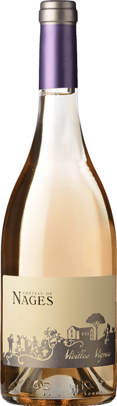 15,95 € Free Shipping | Rosé wine Château de Nages Vieilles Vignes Rosé A.O.C. Costières de Nîmes Rhône France Grenache, Mourvèdre Bottle 75 cl