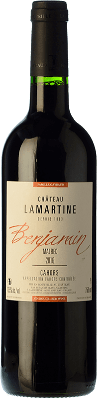 9,95 € Free Shipping | Red wine Château Lamartine Benjamin Oak A.O.C. Cahors Piemonte France Merlot, Malbec Bottle 75 cl