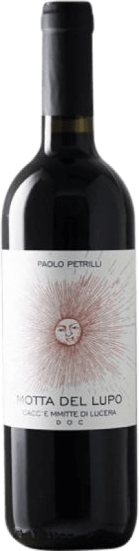 9,95 € Free Shipping | Red wine Paolo Petrilli Motta del Lupo D.O.C. Cacc'e Mmitte di Lucera Puglia Italy Sangiovese, Nero di Troia, Bombino Bottle 75 cl