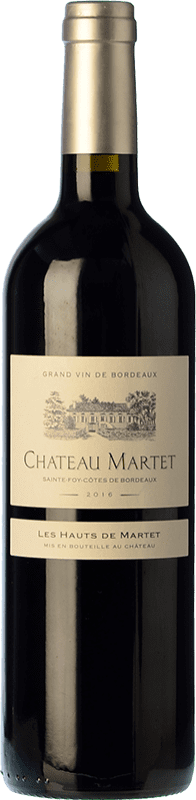 17,95 € Spedizione Gratuita | Vino rosso Château Martet Les Hauts Crianza A.O.C. Entre-deux-Mers bordò Francia Merlot Bottiglia 75 cl