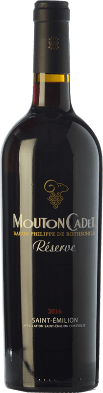 25,95 € Kostenloser Versand | Rotwein Château Mouton Cadet Reserve A.O.C. Saint-Émilion Bordeaux Frankreich Merlot, Cabernet Sauvignon, Cabernet Franc Flasche 75 cl