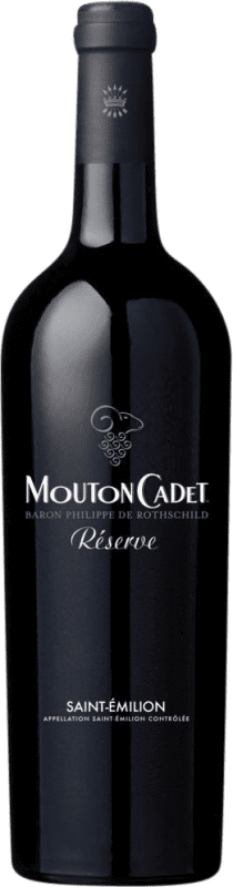 26,95 € Kostenloser Versand | Rotwein Philippe de Rothschild Mouton Cadet Reserve — Gereift A.O.C. Saint-Émilion Bordeaux Frankreich Merlot, Cabernet Sauvignon, Cabernet Franc Flasche 75 cl