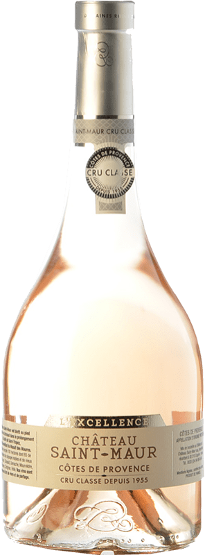 13,95 € 免费送货 | 玫瑰酒 Château Saint Maur L'Excellence 年轻的 A.O.C. Côtes de Provence 普罗旺斯 法国 Grenache, Mourvèdre, Cinsault, Rolle 瓶子 75 cl