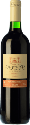 10,95 € Free Shipping | Red wine Clos des Verdots Rouge Oak A.O.C. Bergerac France Merlot, Cabernet Sauvignon, Malbec Bottle 75 cl