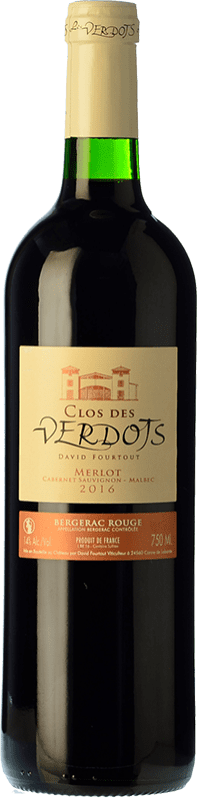 11,95 € 免费送货 | 红葡萄酒 Clos des Verdots 橡木 A.O.C. Bergerac 法国 Merlot — 梅洛, Cabernet Sauvignon — 赤霞珠, Malbec — 马尔贝克 75 cl