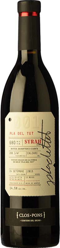 28,95 € Envoi gratuit | Vin rouge Clos Pons Pla del Tet Crianza D.O. Costers del Segre Catalogne Espagne Syrah Bouteille 75 cl