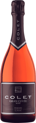 16,95 € Envoi gratuit | Rosé mousseux Colet Gran Cuvée Rosé Extra- Brut Réserve D.O. Penedès Catalogne Espagne Merlot, Pinot Noir Biologique Bouteille 75 cl