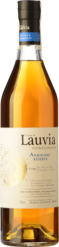 32,95 € Envío gratis | Armagnac Comte de Lauvia Reserva I.G.P. Bas Armagnac Francia Botella 70 cl