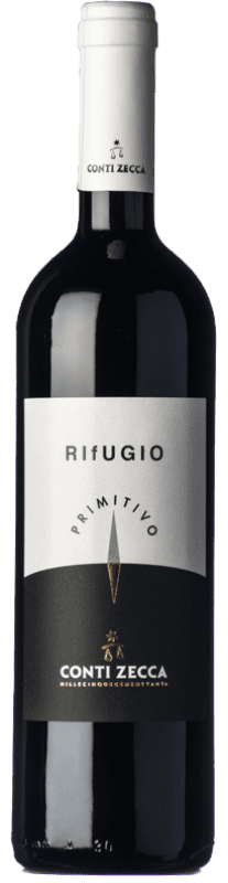 14,95 € Free Shipping | Red wine Conti Zecca Rifugio I.G.T. Salento Puglia Italy Primitivo Bottle 75 cl