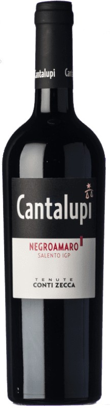 9,95 € Spedizione Gratuita | Vino rosso Conti Zecca Cantalupi I.G.T. Salento Puglia Italia Negroamaro Bottiglia 75 cl