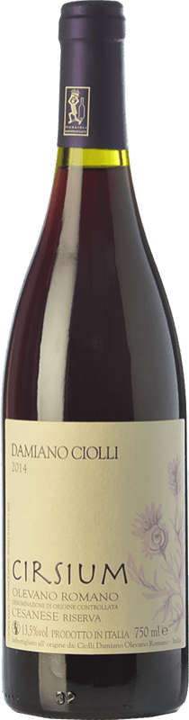 37,95 € Envio grátis | Vinho tinto Damiano Ciolli Cirsium Reserva D.O.C. Cesanese di Olevano Romano Lácio Itália Cesanese Garrafa 75 cl