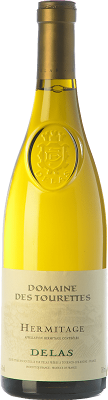 74,95 € Envío gratis | Vino blanco Delas Frères Domaine des Tourettes Blanc Crianza A.O.C. Hermitage Rhône Francia Roussanne, Marsanne Botella 75 cl