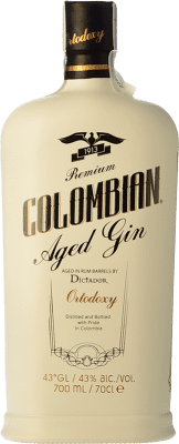 37,95 € Envio grátis | Gin Destilerías Colombianas Dictador Colombian Ortodoxy Gin Colômbia Garrafa 70 cl