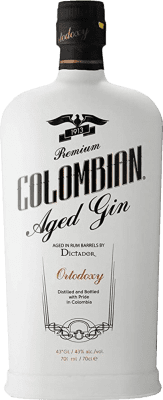 46,95 € Envío gratis | Ginebra Destilerías Colombianas Dictador Colombian Ortodoxy Gin Colombia Botella 70 cl