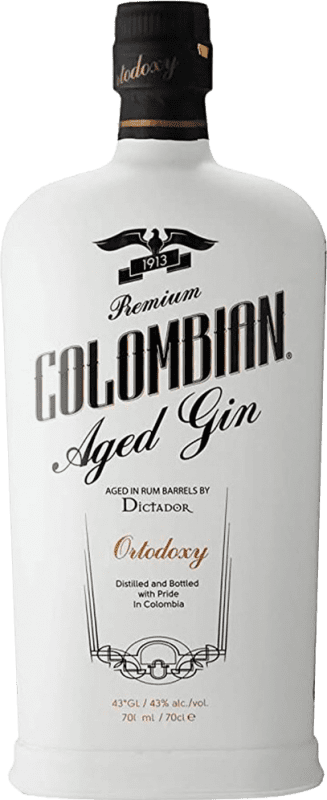 46,95 € 免费送货 | 金酒 Destilerías Colombianas Dictador Colombian Ortodoxy Gin 哥伦比亚 瓶子 70 cl