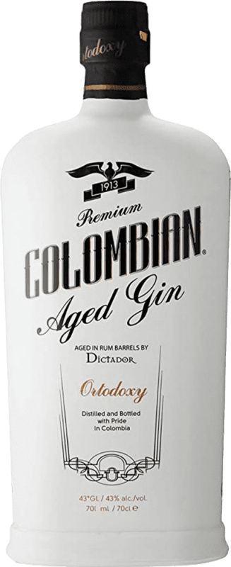 46,95 € Envío gratis | Ginebra Destilerías Colombianas Dictador Colombian Ortodoxy Gin Colombia Botella 70 cl