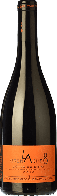 21,95 € 免费送货 | 红酒 Gros-Tollot La Grenache 8 年轻的 I.G.P. Vin de Pays des Côtes du Brian 朗格多克 法国 Grenache 瓶子 75 cl
