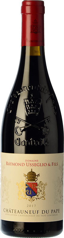 35,95 € 免费送货 | 红酒 Raymond Usseglio 年轻的 A.O.C. Châteauneuf-du-Pape 罗纳 法国 Syrah, Grenache, Mourvèdre, Cinsault, Counoise 瓶子 75 cl