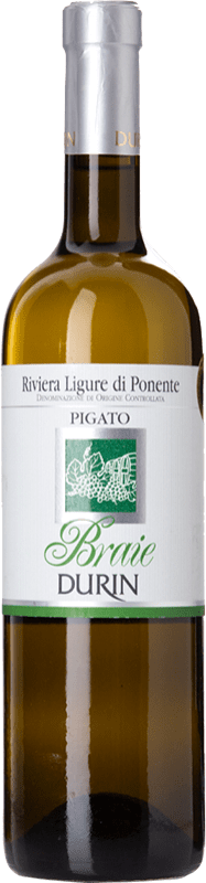 18,95 € Бесплатная доставка | Белое вино Durin Braie D.O.C. Riviera Ligure di Ponente Лигурия Италия Pigato бутылка 75 cl