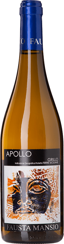 14,95 € Envio grátis | Vinho branco Fausta Mansio Apollo D.O.C. Sicilia Sicília Itália Grillo Garrafa 75 cl
