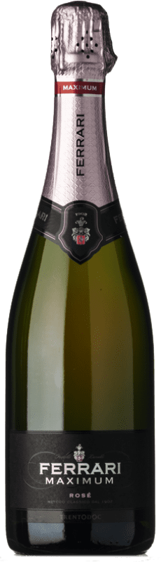 47,95 € 送料無料 | ロゼスパークリングワイン Ferrari Rosé Maximum Brut D.O.C. Trento トレンティーノアルトアディジェ イタリア Pinot Black, Chardonnay ボトル 75 cl