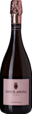 16,95 € Бесплатная доставка | Розовое игристое вино Feudi del Pisciotto Davolarosa Brut — брют Rosé — Розе I.G.T. Terre Siciliane Сицилия Италия Nero d'Avola 75 cl