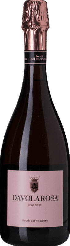 16,95 € 免费送货 | 玫瑰气泡酒 Feudi del Pisciotto Davolarosa Rosé 香槟 I.G.T. Terre Siciliane 西西里岛 意大利 Nero d'Avola 瓶子 75 cl