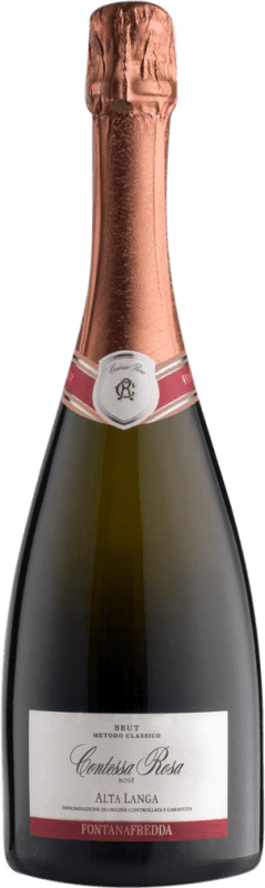 29,95 € Free Shipping | Rosé Sparkling Wine Fontanafredda Contessa Rosa Brut Rosé D.O.C. Alta Langa Piemonte Italy Pinot Noir, Chardonnay Bottle 75 cl
