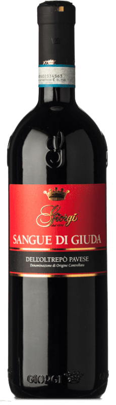 13,95 € Free Shipping | Sweet wine Giorgi Sangue di Giuda D.O.C. Oltrepò Pavese Lombardia Italy Barbera, Croatina, Vespolina, Rara, Ughetta Bottle 75 cl