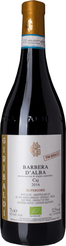 12,95 € Kostenloser Versand | Rotwein Azienda Giribaldi Caj Superiore D.O.C. Barbera d'Alba Piemont Italien Barbera Flasche 75 cl