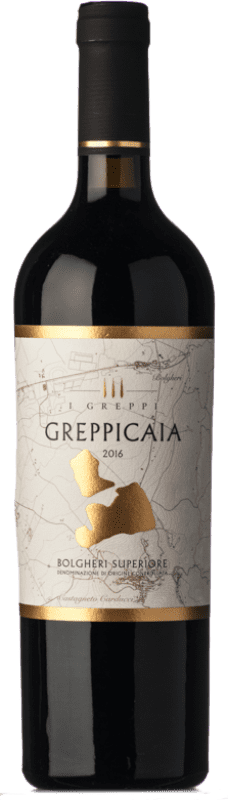 59,95 € 免费送货 | 红酒 I Greppi Greppicaia Superiore D.O.C. Bolgheri 托斯卡纳 意大利 Merlot, Cabernet Sauvignon, Cabernet Franc 瓶子 75 cl