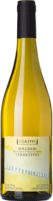 17,95 € Envio grátis | Vinho branco I Greppi D.O.C. Bolgheri Tuscany Itália Vermentino Garrafa 75 cl