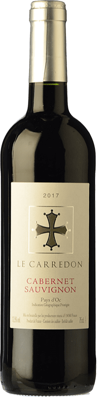 6,95 € Spedizione Gratuita | Vino rosso LGI Le Carredon Giovane I.G.P. Vin de Pays d'Oc Languedoc Francia Cabernet Sauvignon Bottiglia 75 cl