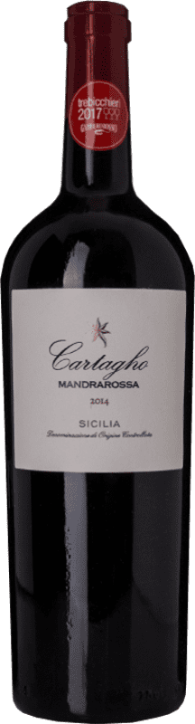 23,95 € Envio grátis | Vinho tinto Mandrarossa Cartagho D.O.C. Sicilia Sicília Itália Nero d'Avola Garrafa 75 cl