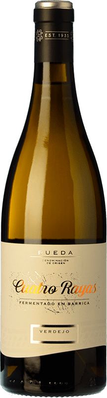 12,95 € Envio grátis | Vinho branco Cuatro Rayas Fermentado en Barrica D.O. Rueda Castela e Leão Espanha Verdejo Garrafa 75 cl