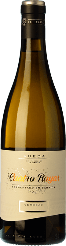 12,95 € Envio grátis | Vinho Branco Cuatro Rayas Fermentado en Barrica D.O. Rueda Castela e Leão Espanha Verdejo 75 cl